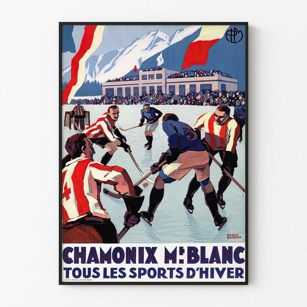 Vintage Winter Sports Poster in Chamonix