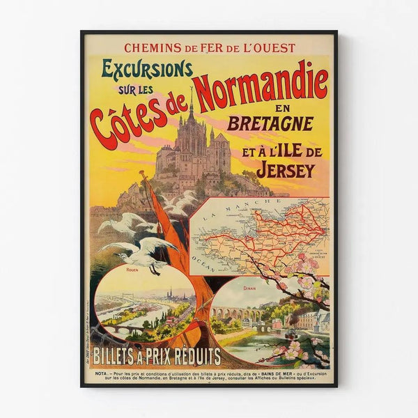 Vintage Normandy Brittany Trains Poster