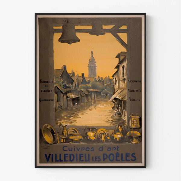 Vintage Villedieu-les-Poêles advertising poster – Art bronzes