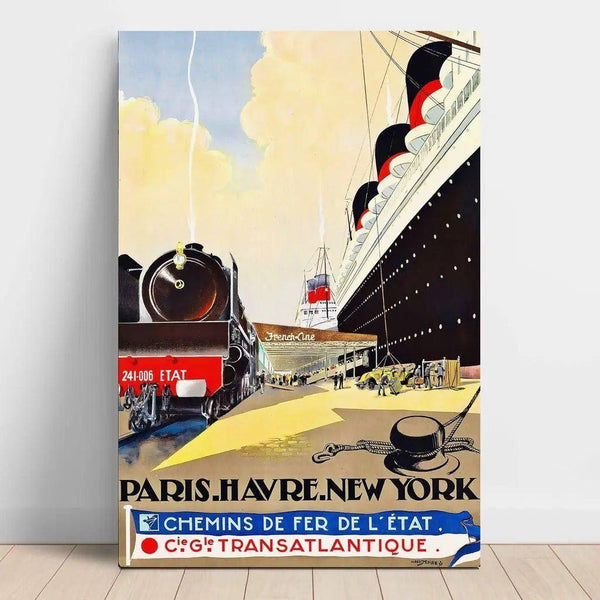 Vintage Paris Poster Le Havre New York