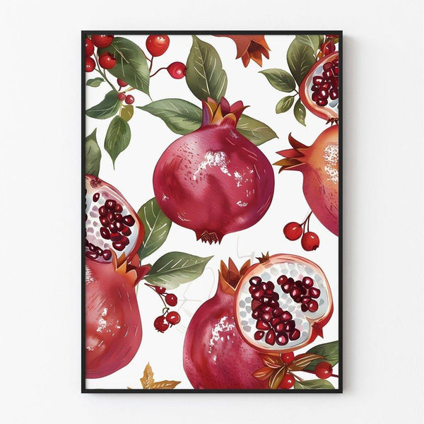 Kitchen decoration poster - Pomegranates and Cherries