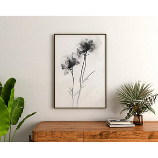 Affiche design noir et blanc - Évanescence Florale