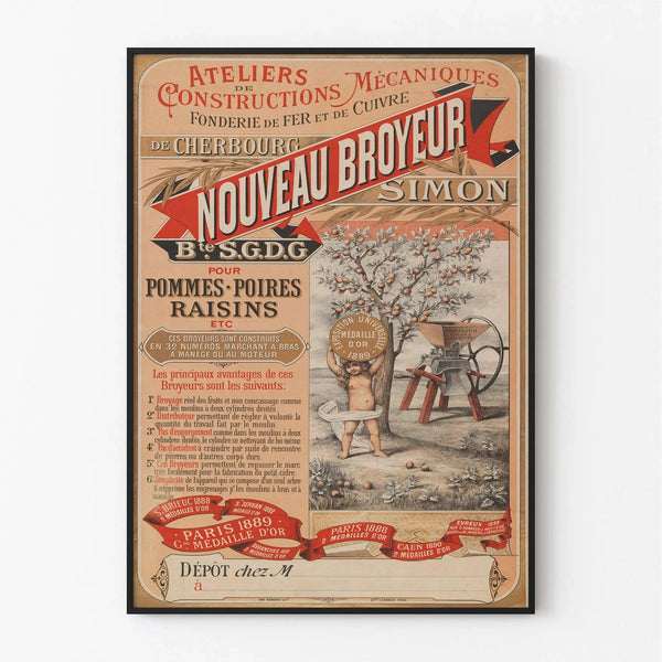 Vintage Simon advertising poster for grinder