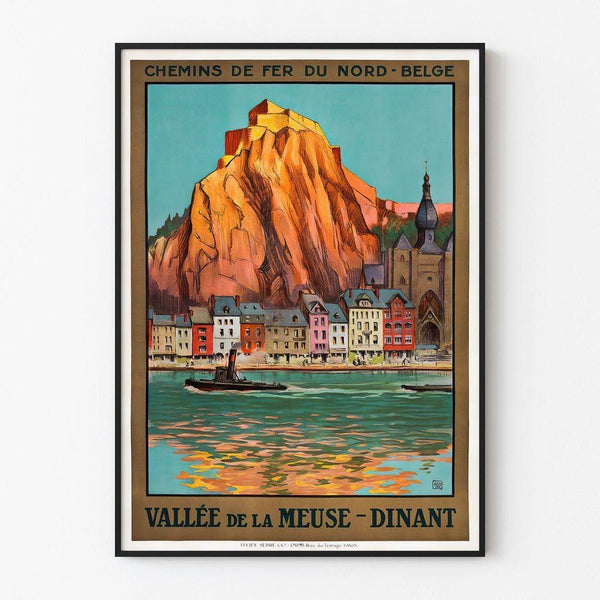 Vintage poster of the Meuse Valley in Belgium