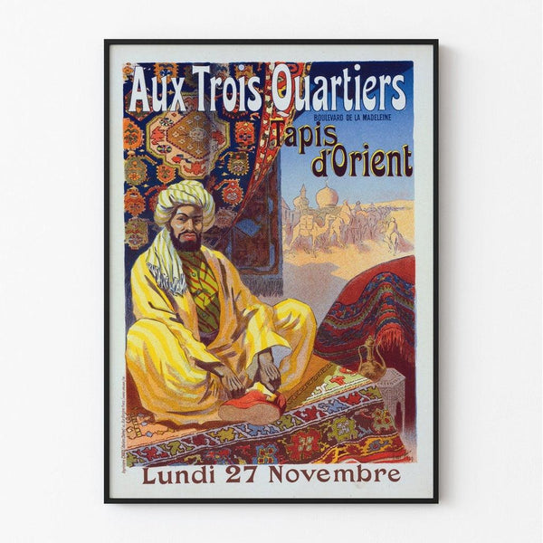 Vintage Poster - Aux Trois Quartiers - Oriental Rug by René Péan
