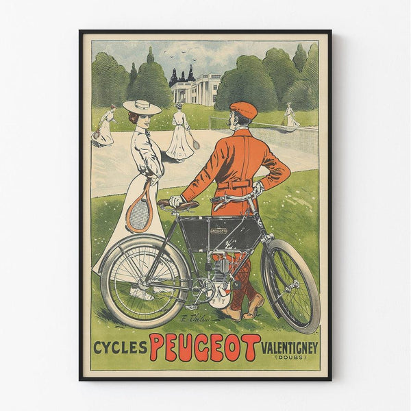 Vintage Poster - Peugeot Valentigney Bicycles by Eugène Thiriet