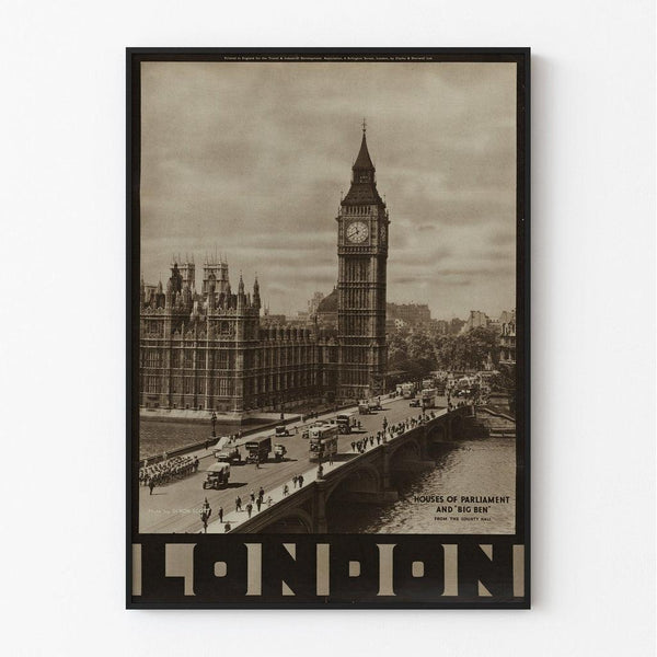 Vintage poster - London, the Parliament and Big Ben