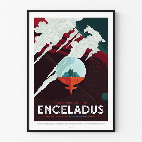 Vintage NASA Poster - Enceladus 2017