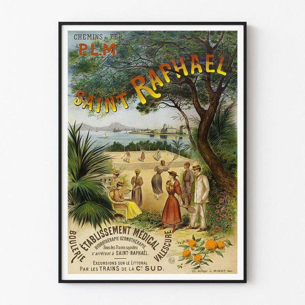 Vintage poster of Saint-Raphael — framed artwork on a wall