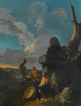 Soldiers discussing near Roman ruins - After Andrea Locatelli — artwork view