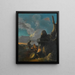 Soldiers discussing near Roman ruins - After Andrea Locatelli — framed artwork on a wall