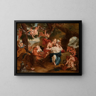 Bacchus et Ariane sur l'île de Naxos - After Antoine Coypel — framed artwork on a wall