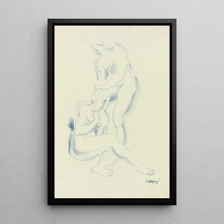 Nude 2 - After Auguste Rodin — framed artwork on a wall