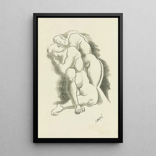 Nude 5 - After Auguste Rodin — framed artwork on a wall