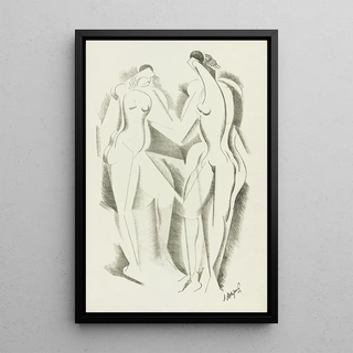 Nude 6 - After Auguste Rodin — framed artwork on a wall