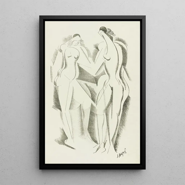 Nude 6 - After Auguste Rodin — framed artwork on a wall