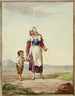 Femme en costume autochtone avec un garçon sur la route - Après Bartolomeo Pinelli — artwork view