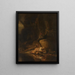 Hera hides during the battle of the gods and giants - After Carel Fabritius — framed artwork on a wall