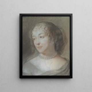 Portrait of Marie de Rabutin-Chantal Marquise de Sévigné - After Claude Lefebvre — framed artwork on a wall