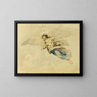 La Nuit portant le Sommeil et la Mort - Après Domenichino — framed artwork on a wall