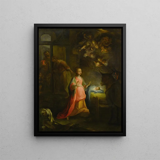 The Nativity Scene - After Federico Barocci — framed artwork on a wall