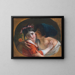The Kiss - After Feodor Antonovich Moller — framed artwork on a wall