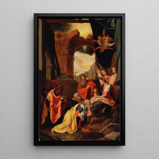 L'Adoration des Mages - After Federico Zuccaro — framed artwork on a wall