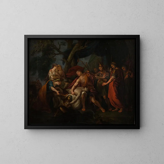 Achilles mourning the death of Patroclus - After Hamilton Gavin — framed artwork on a wall