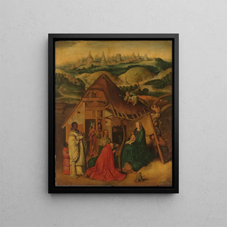 L'Adoration of the Magi - After Jérôme Bosch — framed artwork on a wall