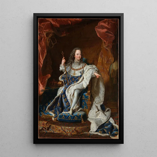 Louis XV 1710-1774 child - After Hyacinthe Rigaud — framed artwork on a wall