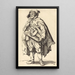 The Hurdy-Gurdy Player - After Jacques Callot — framed artwork on a wall