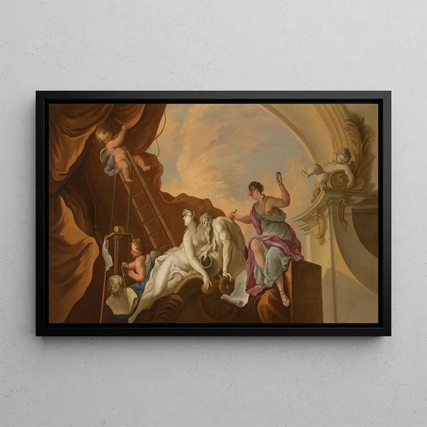 Allegory of Sculpture - After Jacques de Lajoue — framed artwork on a wall