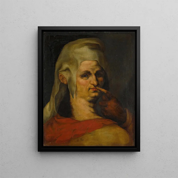 Harpocrates the God of Silence - After Jan Harmensz Muller — framed artwork on a wall