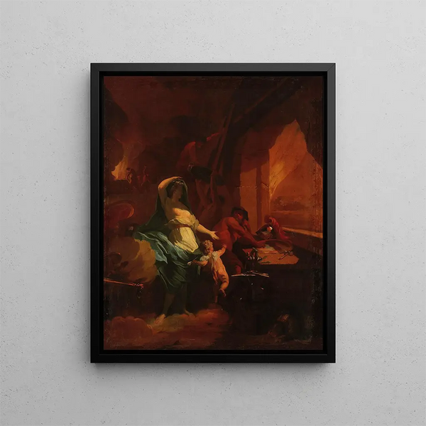 Venus in Vulcan's forge - After Jean-Baptiste Jouvenet — framed artwork on a wall