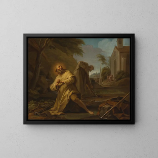 Saint Hymer en solitude - Après Jean Restout — framed artwork on a wall