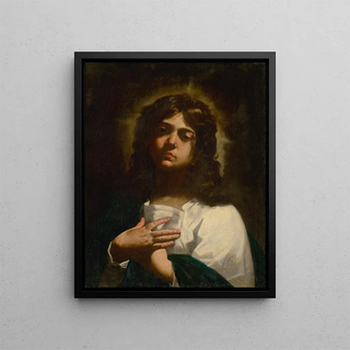 Jean l'Évangéliste - After Simone Cantarini — framed artwork on a wall