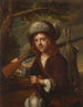 a young hunter wearing a fur hat with a gun, a mallard, and a hare - After Wallerant Vaillant — artwork view