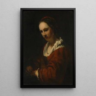 Reproduction of the painting Young woman with pearl necklace - After Willem Drost