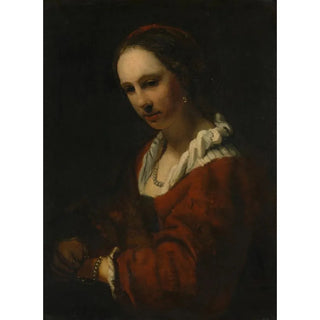 Reproduction of the painting Young woman with pearl necklace - After Willem Drost