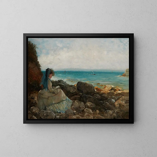 At the seaside - Agapit Stevens — framed artwork on a wall
