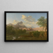 Classic landscape painting with aqueduct and fortress - Agathon du Petitbois — framed artwork on a wall