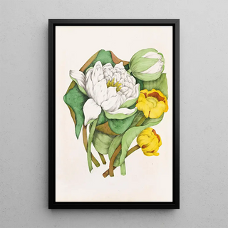 Nénuphar Parfumé Nénuphar Jaune - Agnes Fitzgibbon — framed artwork on a wall