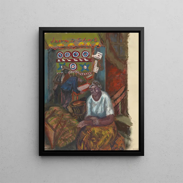 Learn to shoot - Agnes Hart — framed artwork on a wall