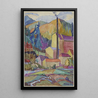 Reproduction of the painting Factory of Wildberg - Agnes Langenbeck Zachariae