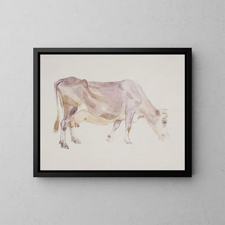 Stende ko - Agnes Lunn — framed artwork on a wall