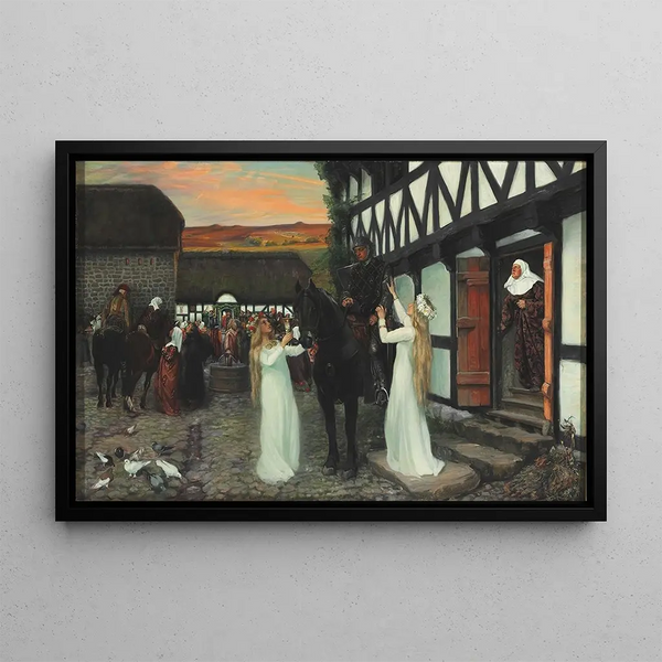 Ebbe Skammelsen dans la cour de mariage - Agnes Slott-Møller — framed artwork on a wall