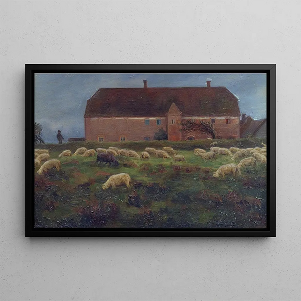 Le manoir Kaas à Salling, 1895 - Agnes Slott-Møller — framed artwork on a wall