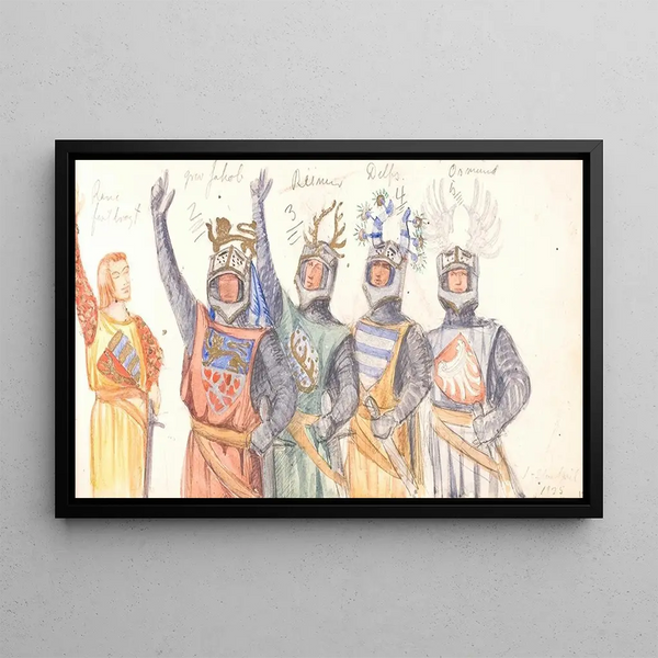 The Marshal and his men - Agnes Slott-Møller — framed artwork on a wall