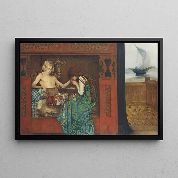 La fiancée mourante - Agnes Slott-Møller — framed artwork on a wall