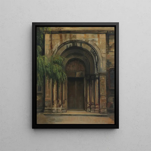 L'entrée de la cathédrale de Schleswig - Agnes Slott-Møller — framed artwork on a wall